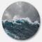 Designart - Roaring Waves under Cloudy Sky' Disc Seascape Circle Metal Wall Art